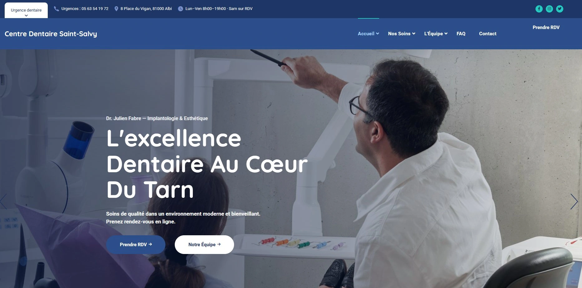 Site web dentista — página serviços